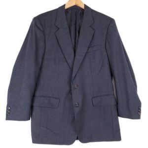 Vintage Burberrys Blazer Suit Jacket Mens XL Gray‎ Pure New Wool Single Breast